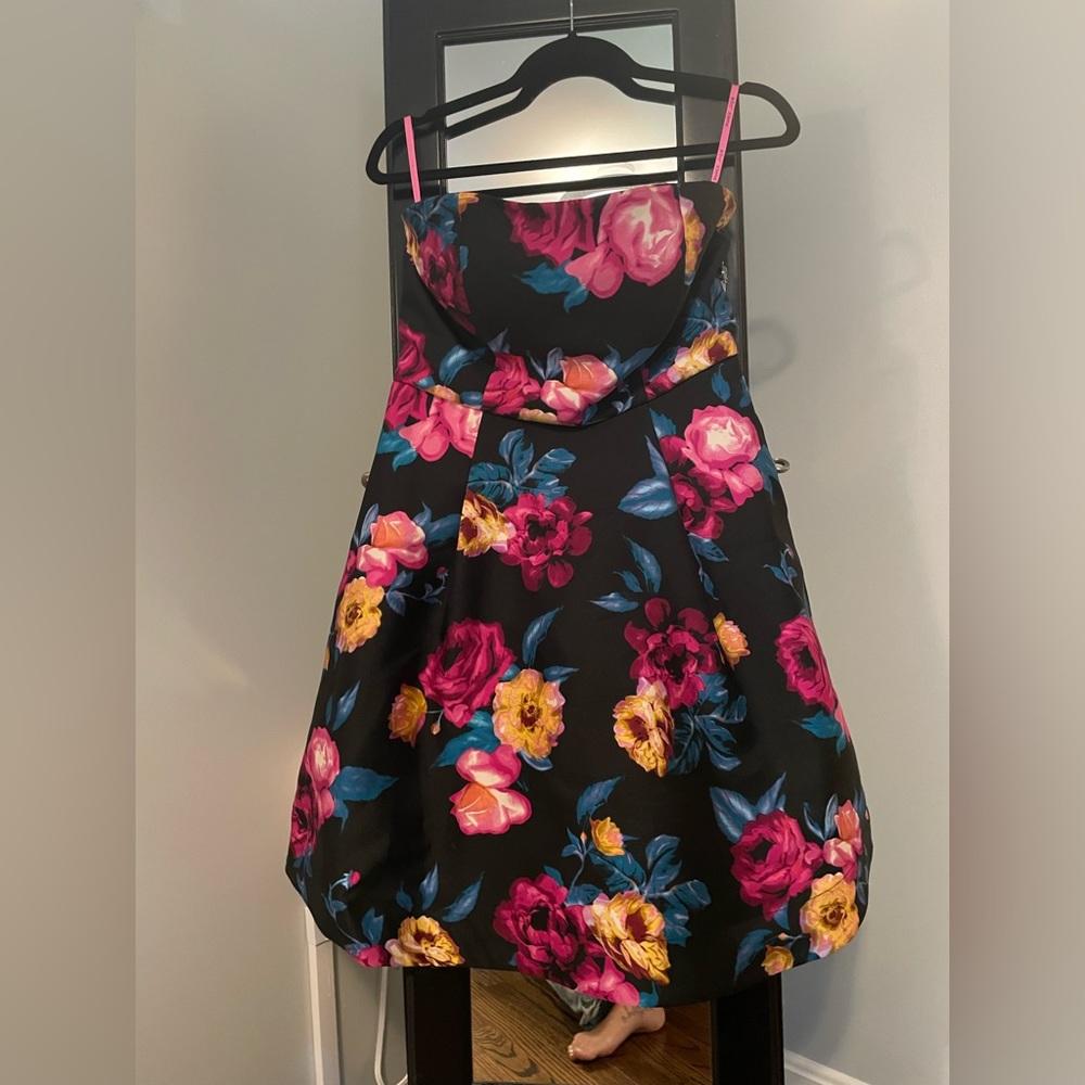 Betsey Johnson Strapless Floral Party Dress